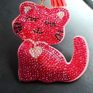 Pink Kitten Keychain BLING
